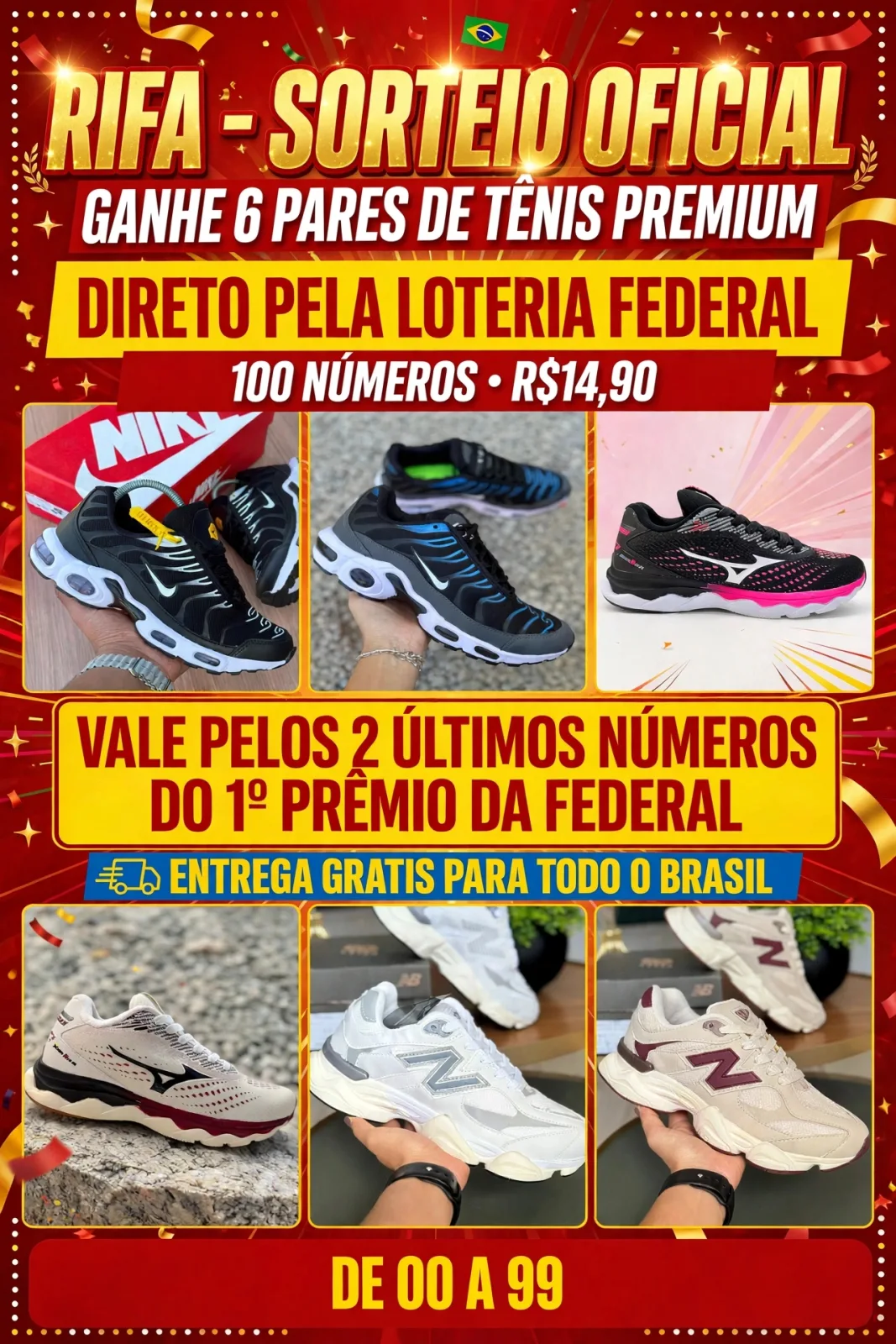 Super kit 6 tênis participe já
