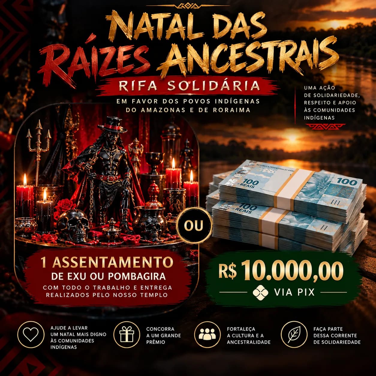 Assentamento de Exu ou R$ 10.000,00 via pix.